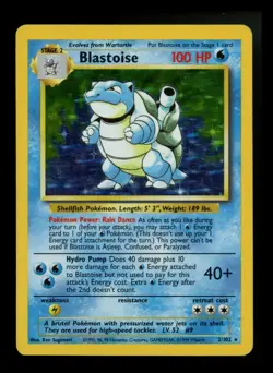 Blastoise 2/102 Base Set 1999 Holo Rare WOTC Pokemon Card TCG - Image 1