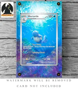 Wartortle Extended Art Custom Pokemon Card Display Case (Card not Included) - Image 1