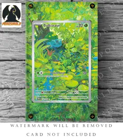 Bulbasaur Extended Art Custom Pokemon Card Display Case (Card not Included) - Image 1