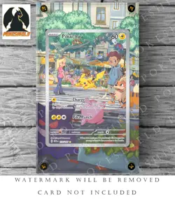 Pikachu 173/165 Extended Art Custom Pokemon Display Case (Card not Included) - Image 1