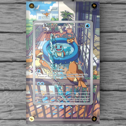 Squirtle 148/142 Custom Pokemon Extended Art Display Case (Card not Included) - Image 1