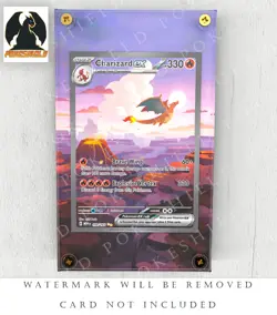 Charizard EX Art Custom Pokemon Card Display Case (Card not Included) - Image 1