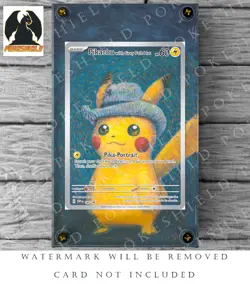 Pikachu Van Gogh Extended Custom Pokemon Card Display Case (Card not Included) - Image 1