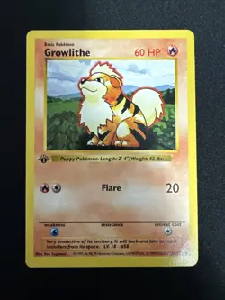 Pokemon TCG Growlithe Base Set 28/102 1st Edition Uncommon Card Shadowless - Image 3