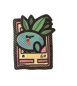 Pokemon Derpy Fan Art Mini Card Sticker 1.25" Oddish - Image 1