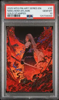 2025 Magic The Gathering Final Fantasy Art Series #35 Nibelheim Aflame PSA10 - Image 1