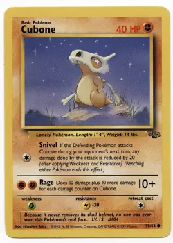 Cubone 50/64 Jungle (1999) Unlimited Pokemon TCG Card NEAR MINT CONDITION - Image 1