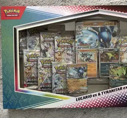 POKEMON TCG PRISMATIC EVOLUTIONS LUCARIO & TYRANITAR EX PREMIUM COLLECTION NEW - Image 2