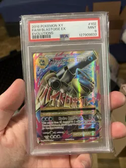 Pokemon M Blastoise EX Full Art 102/108 XY Evolutions #102 Mega MINT PSA 9 - Image 1
