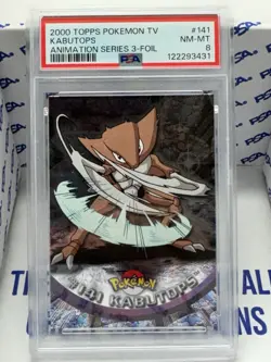 2000 Topps Pokemon Tv Kabutops #141 Foil PSA 8 NM-MT - Image 1