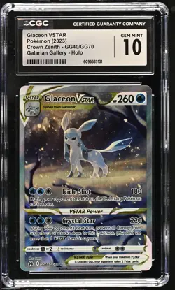 GLACEON VSTAR Crown Zenith Holo Trainer Gallery #GG40 CGC 10 Pokemon - Image 1