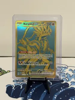 Pokemon TCG Koraidon EX Hyper Rare 245/091 Paldean Fates Gold Hyper - Image 1