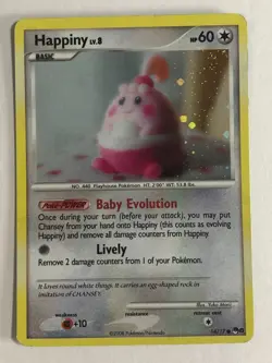 Pokemon TCG Pop Series 8 Holographic Happiny LV.8 14/17 w Swir MP - Image 1