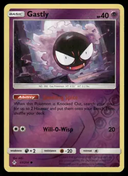 Gastly (67) 67/214 Common Reverse Holo NM Pokemon SM - Unbroken Bonds - Image 1