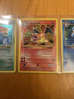 Pokemon Set of 3 Charizard, Blastoise, Veusaur Holo Custom Fan Art Gift Display - Image 2