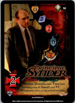 Buffy Angel's Curse CCG Card #95 Principal Synder - Image 1