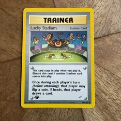 LUCKY STADIUM 100/105 Neo Destiny 1st EDITION Pokemon card NEAR MINT NM - Image 1