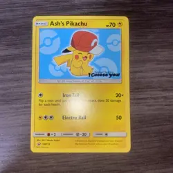 Ash's Pikachu TCG SM113 2017 Promo Card Pokemon 'I Choose You' Movie - Image 1
