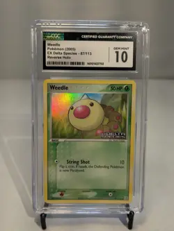 2005 EX Delta Species Weedle 87/113 Reverse Holo Stamped Pokemon Card CGC 10 - Image 1