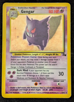 Gengar 5/62 Fossil Holo Pokemon Card Illus.Keiji Kinebuchi Very Good Condition - Image 1