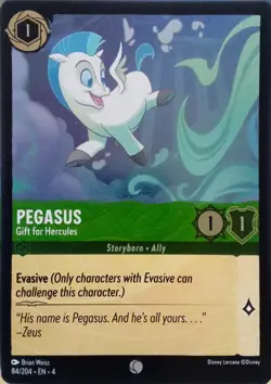 84/204 PEGASUS GIFT FOR HERCULES URSULAS RETURN FOIL COMMON DISNEY LORCANA CARD - Image 1