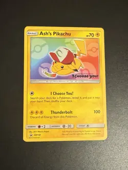 Ash's Pikachu TCG SM108 2017 Promo Card Pokemon 'I Choose You' See Pictures - Image 1