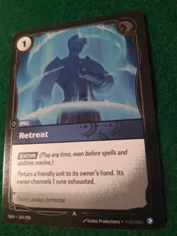 RETREAT 104/298 RIFTBOUND LEAGUE OF LEGENDS (SPELL) RARE ENGLISH FOIL CARD - Image 1