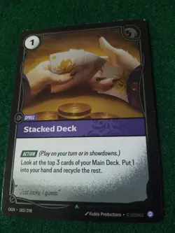 STACKED DECK 183/298 RIFTBOUND LEAGUE OF LEGENDS (SPELL) RARE ENGLISH FOIL CARD - Image 1