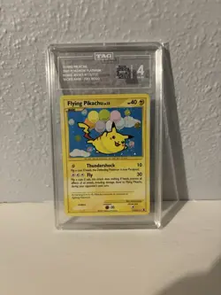 Pokemon 2009 Rising Rivals Holo Card Flying Pikachu 113/111 TAG 4 - Image 1