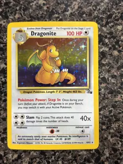 Pokemon TCG Fossil Set 4/62 Dragonite Holographic Rare Card NM - Image 4