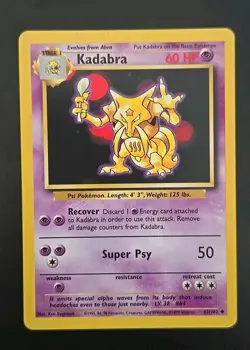 Kadabra 32/102 Base Set Pokemon Card Lp - Image 1