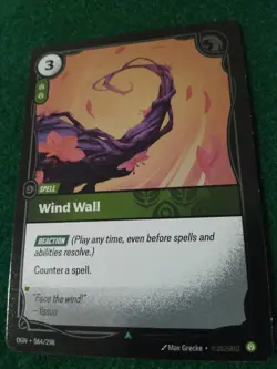 WIND WALL 64/298 RIFTBOUND LEAGUE OF LEGENDS RARE FOIL ENGLISH CARD - Image 1