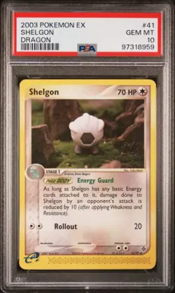 PSA 10 - 2003 EX Dragon Shelgon 41/97 Pokemon Card - Image 1