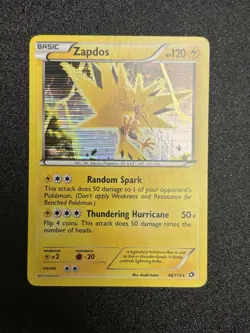 Zapdos 46/113 Black & White Legendary Treasures Pokemon Line Holo NM - Image 2