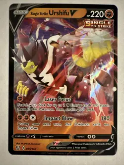 Pokemon TCG Single Strike Urshifu V Battle Styles 085/163 Ultra Holo Rare NM - Image 1