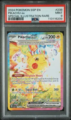PSA 9 Pikachu EX 238/191 SIR Pokemon Surging Sparks MINT - Image 1