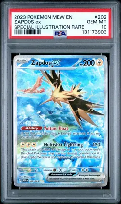 2023 POKEMON MEW EN-151 SPECIAL ILLUSTRATION RARE #202 ZAPDOS EX PSA 10 - Image 1