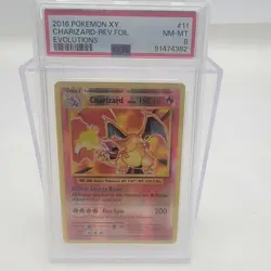 2016 Pokemon XY Charizard Reverse Foil Holo Evolutions #11 PSA 8 - Image 1