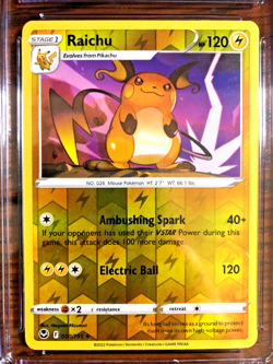 Raichu Reverse Holo Uncommon #050 - CGC GEM MINT 10 - Silver Tempest-Pokemon TCG - Image 2