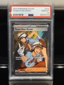 2023 PSA 10 Team Star Grunt 242 Full Art Ultra Rare Pokemon TCG Scarlet & Violet - Image 2