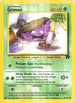 Grimer 57/82 Common Team Rocket Pokemon Near Mint - Image 1