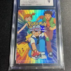 CGC 9 MINT Pokemon Topps Checklist First Print RAINBOW FOIL HOLO Card POP 8 psa - Image 1