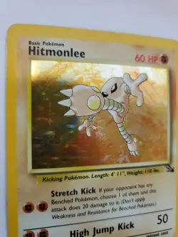 Hitmonlee Fossil Set Holo Pokemon Card Base Jungle WOTC NM U - Image 2