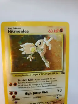 Hitmonlee Fossil Set Holo Pokemon Card Base Jungle WOTC NM U - Image 5