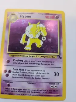 Hypno Holo Fossil Pokemon Card Base WOTC - Image 3