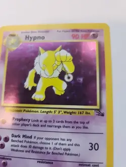 Hypno Holo Fossil Pokemon Card Base WOTC - Image 4
