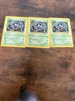Tangela 3 Lot Pokemon Cards 66/102 1999 Shadowless Cards - Image 1