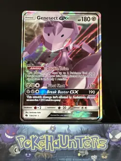 Pokemon Card Genesect GX 130/214 Sun& Moon Lost Thunder Half Art Ultra Rare NM - Image 1