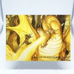 004 DRAGON SOLDIER OF LIGHT Final Fantasy Card Art Museum Yoshitaka Amano - Image 1