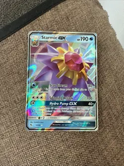 Starmie GX 14/68 GX Hidden Fates Set ULTRA RARE Pokemon Card NEAR MINT - Image 1